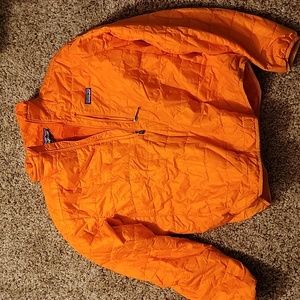 Patagonia orange down pullover 1/4 zip Large